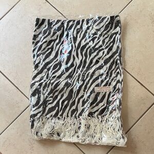 Victoria's Secret Black and White Zebra Scarf